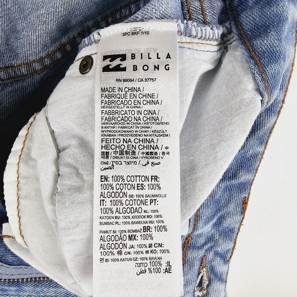 Billabong Distressed High Rise Denim Jean Shorts, size 30 - Picture 9 of 10